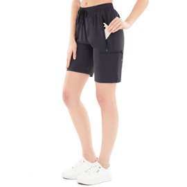Women's Hiking Cargo Shorts Quick Dry Golf Active Athletic Shorts 7" Lightweight Running Summer Shorts with Zipper Pockets(DeepGray,S)