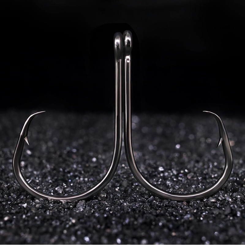 LURELINK-Inline-Circle-Hooks-Saltwater-for-Catfish-Bass-Octopus-Hooks-Fishing-Hook-Freshwater 50 Pack (3/0 50-Pack, Black)