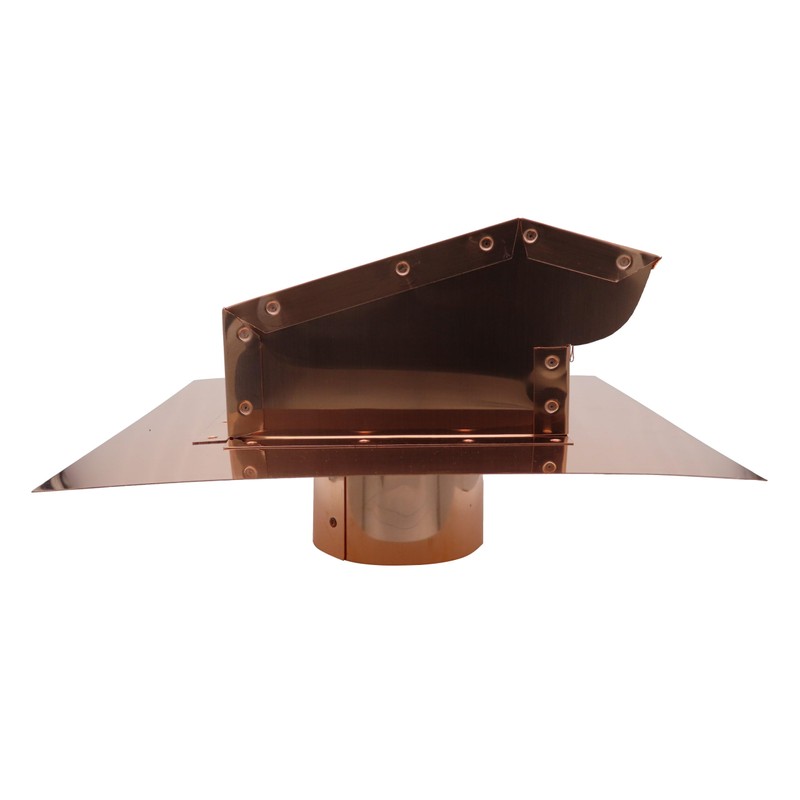 RDP Copper Rooftop Exhaust Vent Cap with Damper and Bottom