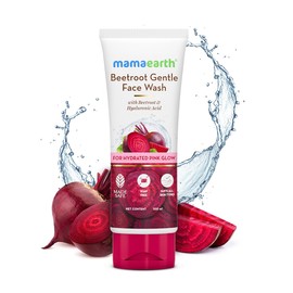 MAMAEARTH Beetroot Gentle Face Wash & Hyaluronic Acid For Hydrated Pink Glow -100Ml | Gently Cleanse | Hydrating Gentle Face Wash | Non-Drying