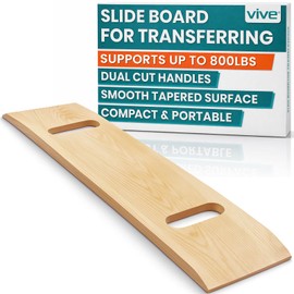 Vive Transfer Board - Patient Slide Assist Device - Transferring from Wheelchair to Bed, Toilet, Car, Bathtub - Heavy Duty Sliding for Elderly, Handicapped, Disabled