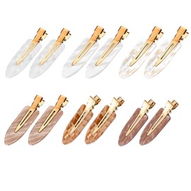 Mtuihfo No Crease Hair Clips, Multicolor Makeup No Bend Hair Clips, Skincare Hair Barrettes for Bangs Hairstyling (12Pcs-Sparkly Multicolor)