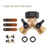 Brass 2-Way Garden Tap Splitter Female 3/4 Y Hose Splitter
