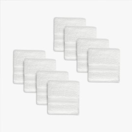 1888 Mills 4 Pack Premium Washcloth Set, True Classics Premium Cotton Blend, Super Soft and Highly Absorbent Washcloths for Bathroom, Hotels, Spa and Gym, White