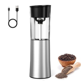 innhom Gravity Electric Salt Grinder Pepper Grinder Stainless Steel Pepper Mill Automatic Salt and Pepper Grinder with Adjustable Coarseness, 1 Pack