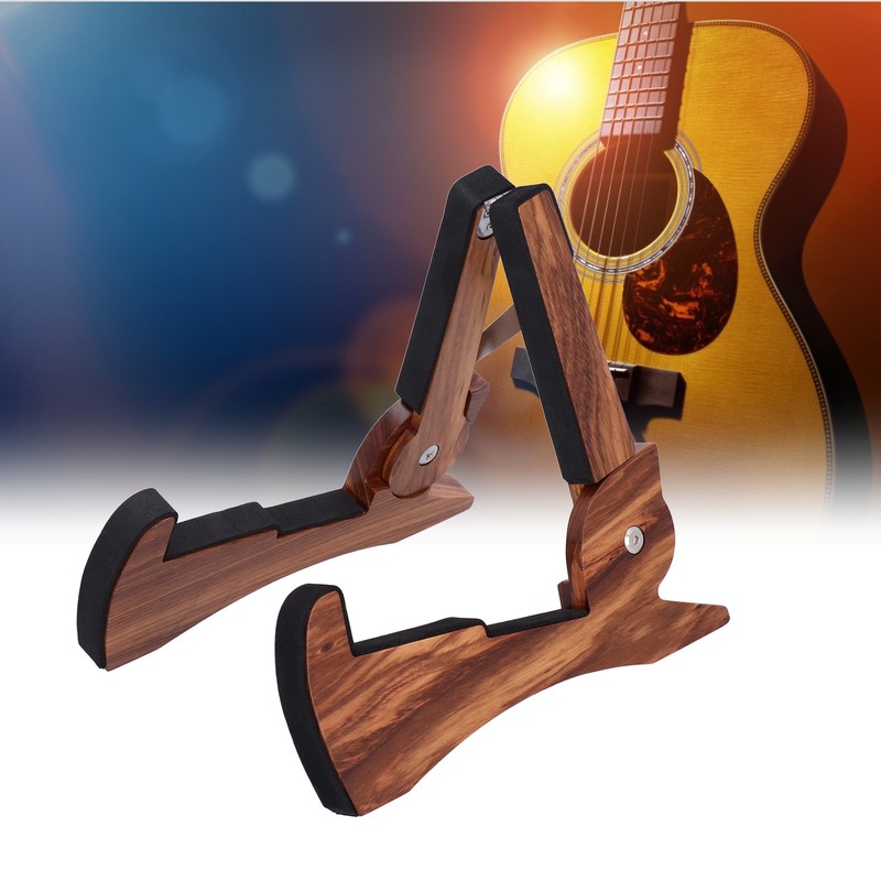 Electric Guitar Stand MA38E Foldable Zebrawood RabbibShape Flooring Holder with