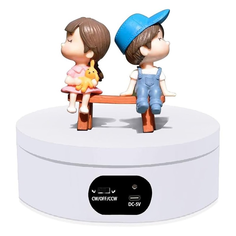 TopHomer Rotating Display Stand, 360° Electric Rotating Platform 5KG Load
