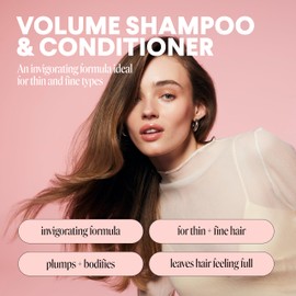 MONDAY HAIRCARE Volume Shampoo + Conditioner Set (2 Count) 12 oz. For Thin, Fine, and Oily Hair Made with Coconut Oil, Ginger Extract, and Vitamin E 100% Recyclable Bottle