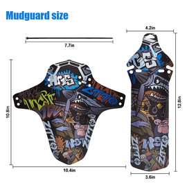 PAWT Mountain Bike Mudguard Set, 2 Pieces MTB Mudguard, Front and Rear Marsh Guard, Bicycle Splash Guard, Mudguard Bicycle 8 Cable Ties for 16 Inch to 29 Inch