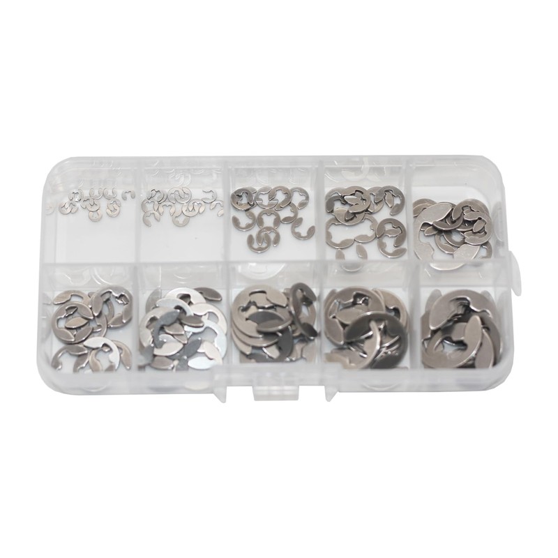 120Pcs Metric 304 Stainless Steel E Clips C Circlip Kit