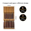 Bamboo Kitchen Drawer Knife Block, In drawer Knife Holder, Knife