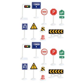 TOYANDONA 20pcs Micro Traffic Signs Toy Road Sign Toy Traffic Light Model Traffic Toy Children Road Sign Toy Model Toy Road Sign Props Traffic Sign Model Abs
