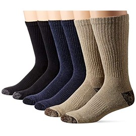 Carolina Ultimate Men's Midweight Cushion Casual Boot Crew Socks 6 Pair Pack, Assorted, Large