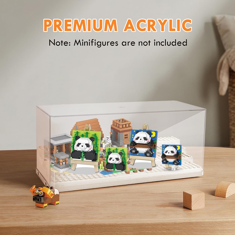 Zoelele Mini Figures Display Case, 4 Layers Stackable Acrylic Middle