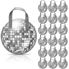 Aliceset 18 Pcs Disco Party Gift Bags Disco Ball Non Woven Goodie Bags Tote for Dancing Queen Bachelorette Party Decoration Birthday Wedding Favors 70s 80s Supplies (Silver)