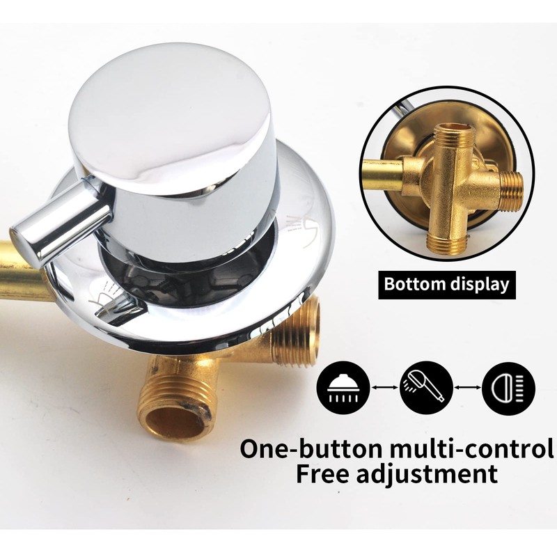 ZAKSEM 2/3/4/5 Way Brass Shower Faucet Bathroom Mixer Tap for
