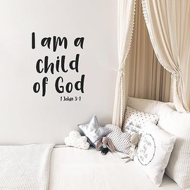 Vinyl Wall Art Decal - I Am A Child of God 1 John 3:1-30" x 23" - Religious Spiritual Faith Home Decor Wall Decals - Christianity Inspirational Words Bible Decorative Removable Stickers