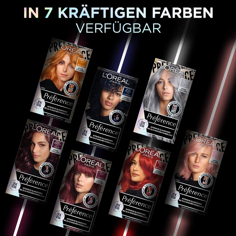 L'Oréal Paris Preference Vivid Colors Permanent Hair Colour For Shiny