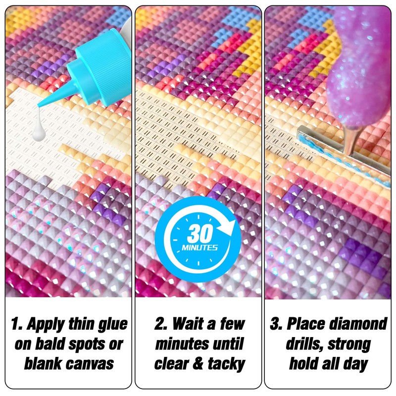 Diamond Painting Glue, Clear Tacky Adhesive Refill, Quick Dry Repair