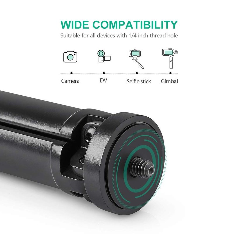 Zeadio Mini Metal Tripod Max Load 20kg/44lb Table Top Tripod
