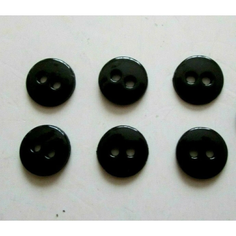 Unbranded 6/pcs Buttons Small Size Diameter = 3/8" (10mm) Black