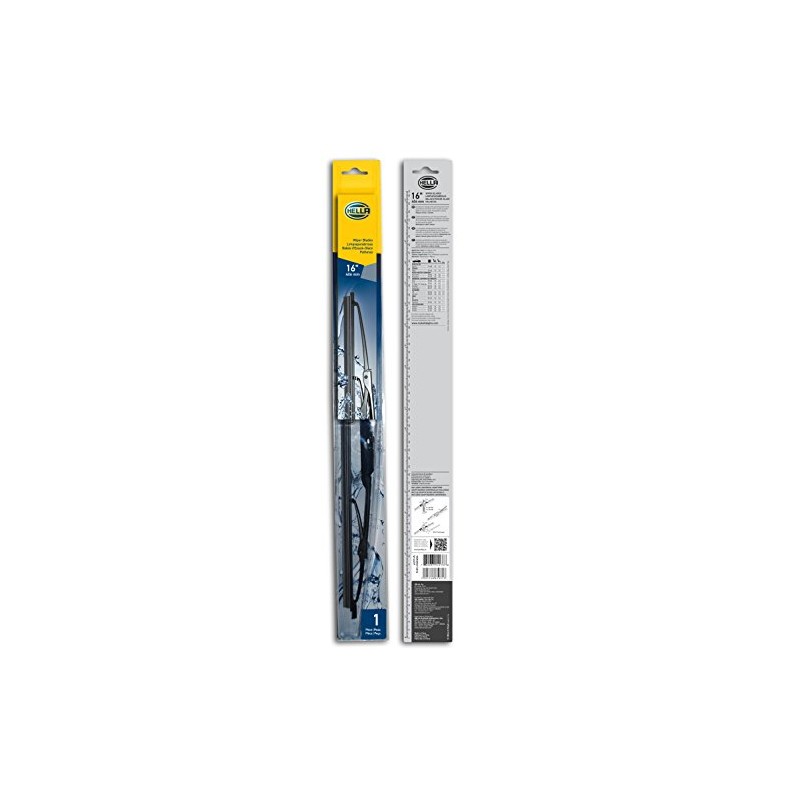 Hella Pluma Limpiaparabrisas Estándar 16 40.6Cm con Multiconector, Instructivo y