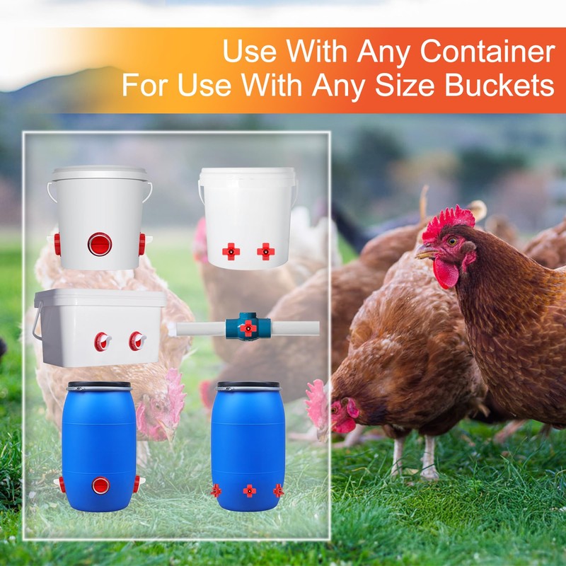 ZenxyHoC Chicken Feeders and Waterers, 8 Ports Chicken Feeder No