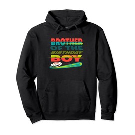 Nerf Brother Of The Birthday Boy Flying Dart Portrait Pullover Hoodie
