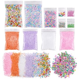 SOFPLATE 38G Small Color Foam Beads Mini Foam Balls Rainbow Assorted Tiny Smooth Round Ball Craft Bead Filling Accessories for Art Vase Filler Bean Bag Crafts DIY Wedding Holiday Party Decorations