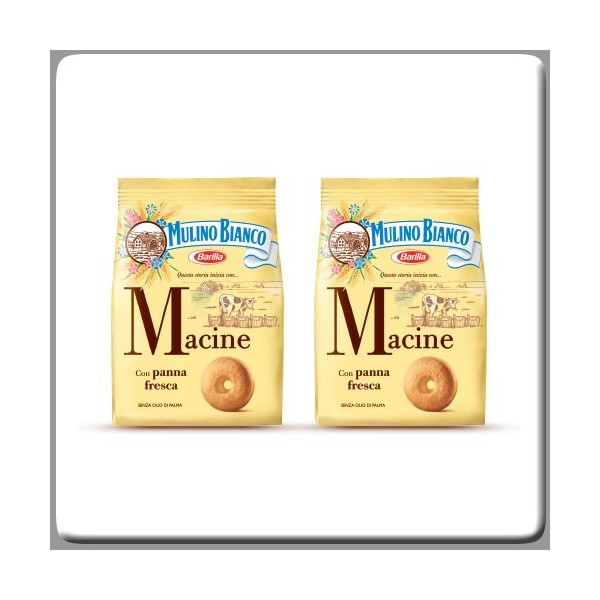 Mulino Bianco: "Macine" Shortbread cookies Cream - 12.3 Oz (350g) Pack of 2 [ Italian Import ] …