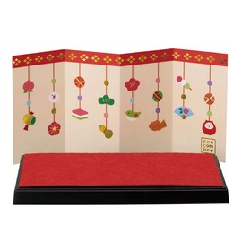 Decorore Corporation ZMM-62339L Hanging Hina Pedestal Set, Red, Approx. 5.2 x 2.8 x 0.4 inches (13.2 x 7 x 1 cm)