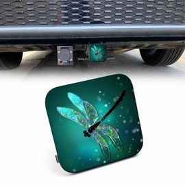 Beabes Hitch Cover 2" Dragonfly, Wildlife Glass Dragonfly Rubber Receiver Tube Hitch Plug Truck Hitch Covers, Trailer Hitch Cover Plug Cap for Most Vehicles, Green Auto Trailer Hitch Cover Plug