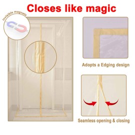 Dust Barrier, Plastic Zipper Door Dust Protection Kit, Construction Door Cover with Zipper for Kitchen, Bathroom, Hallway Remodel, Fit Standard Doorway 4'W x 7.5'H (4' x 7.5')