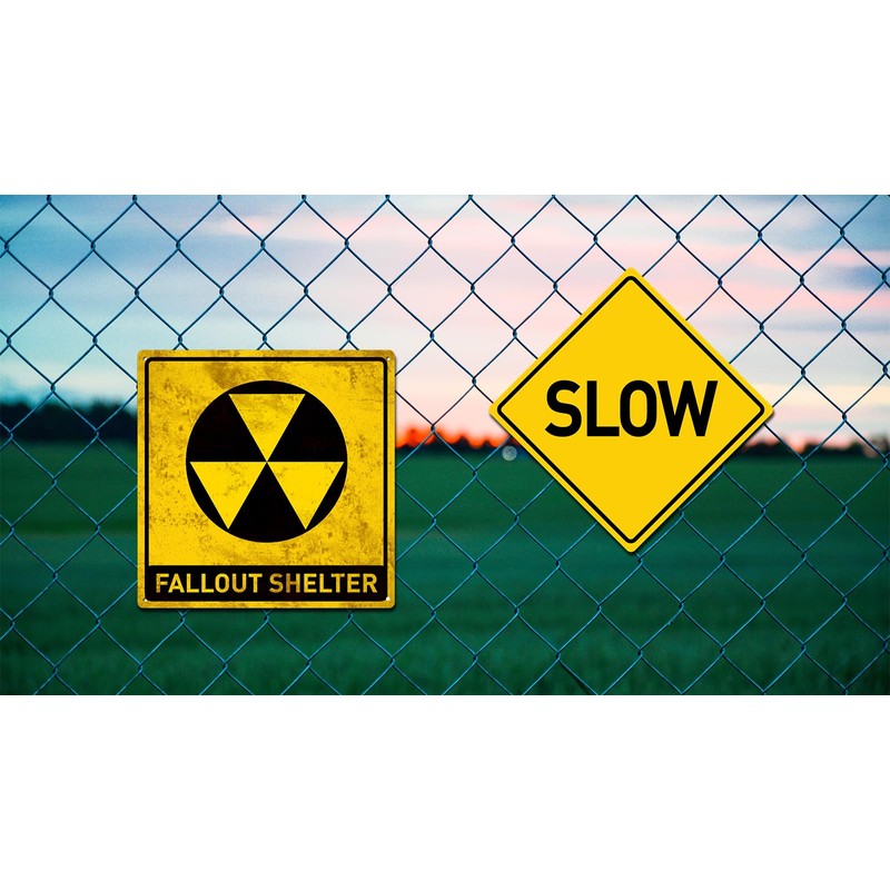 BTHUKO Funny Warning Nuclear Radiation Fallout Shelter Home Work Office