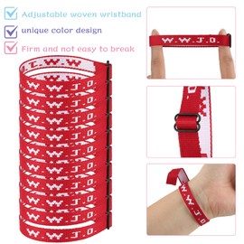 10PCS WWJD Christian Bracelet Pack for Women Men, Christian Gifts Wristbands, WWJD Bracelets - What Would Jesus Do Bracelet, 10 Red