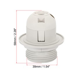 MECCANIXITY Threaded Light Socket Base 250V E26/E27 58x39mm Screw Thread 24mm Bulb Lamp Holder for LED Retro Pendant Lights White Pack of 10