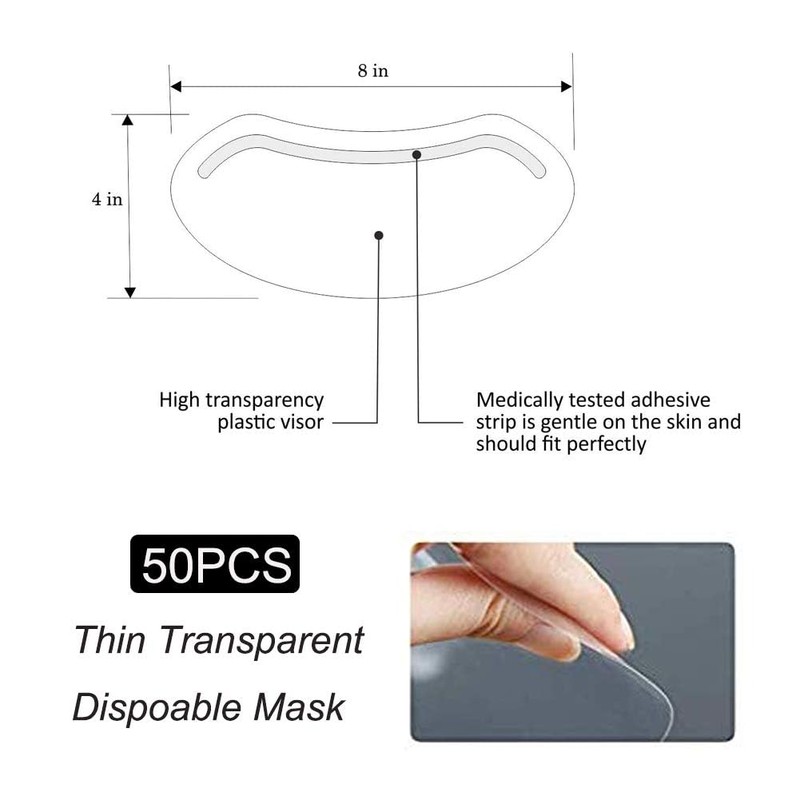 EBANKU 50 Pcs Microblading Shower Face Shields Visors, Disposable Face