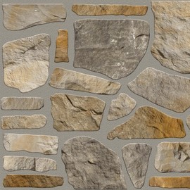 Dundee Deco 3D Wall Panels - Cladding Grey Gold Stone Look Wall Paneling, Styrofoam Facing for Interior and Exterior Applications, DIY, SAMPLE, Size 10 x 10 in.