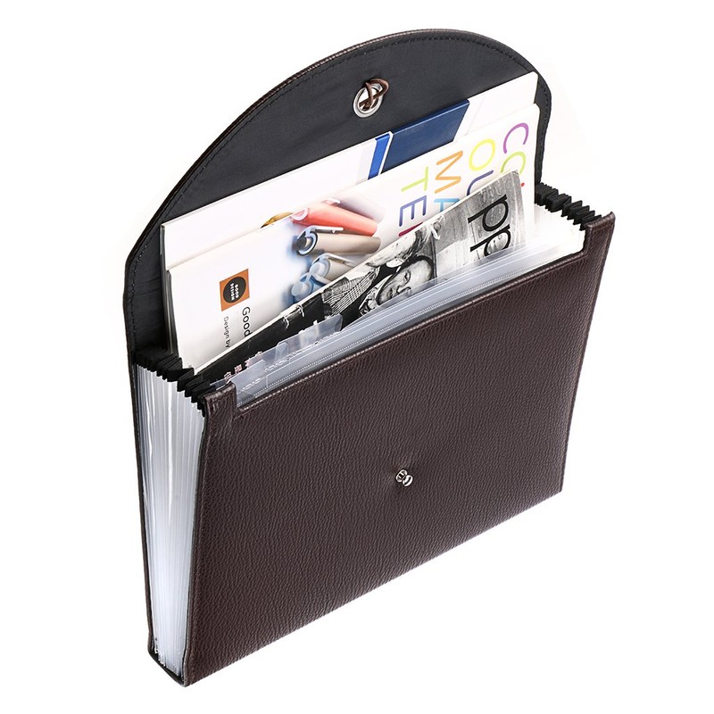 IGNPION PU Leather A4 Expanding Folder File Organisersn 13 Pocket