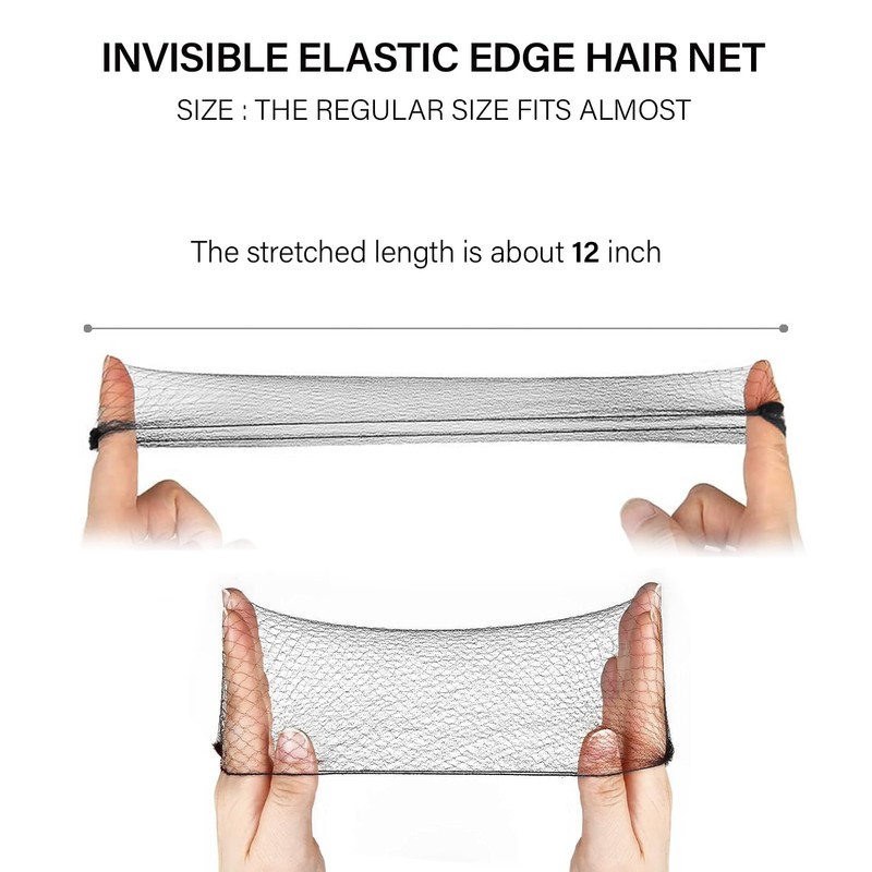 Invisible Elastic Hair Nets with Bobby Pins for Ballerina Buns