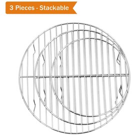 TeamFar Round Cooling Rack Set of 3, 7½ & 9 & 10½ Inch, Stainless Steel Round Baking Steaming Rack Set, Fit for Oven/Pot/Air fryer, Healthy & Dishwasher Safe, Mirror Finish & Smooth Edge