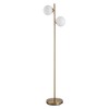 Heemab Modern Decorative Floor Lamp with Dual Glass Shades, Portable