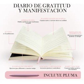 Diario De Gratitud Poderoso Con Afirmaciones Para Manifestar Año 2026 Portada Rosa claro Journal