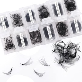 10D Premade Fans Eyelash Extensions 1200PCS Pre Made Fans Lashes 0.07mm C Curl Mixed 9-20mm Handmade Loose Volume Lash Extension Premade Lash Fans (1200-10D-0.07-C-920)