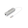 Digitus DA-70253 USB 2.0 100Mbit/s Aluminium interface hub - Digitus