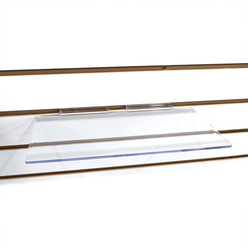 STORE FIXTURES DIRECT Large Clear Acrylic Slatwall Shoe Shelf, 6"