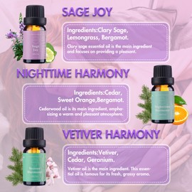 WECONA Essential Oils for Diffusers For Home - Dreamland Slumber Aromatherapy Oils Set for Humidifiers, 6x10ml - Essential Oil Blends Including Lavender, Cedar, Sweet Orange, Geranium, Roman Chamomile