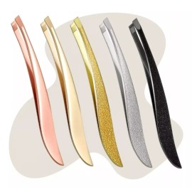 Universo en Linea Pinza De Cejas Para Depilar Delinear Acero Inoxidable Brillo Color Cobre