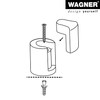 Wagner designer door stop, to screw in, brushed metal, thermoplastic