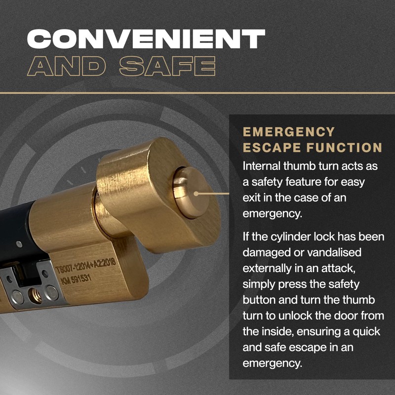 IRONWORX® Spectre Brass 35mm (Turn) / 55mm (Key) (90mm) Maximum-Security